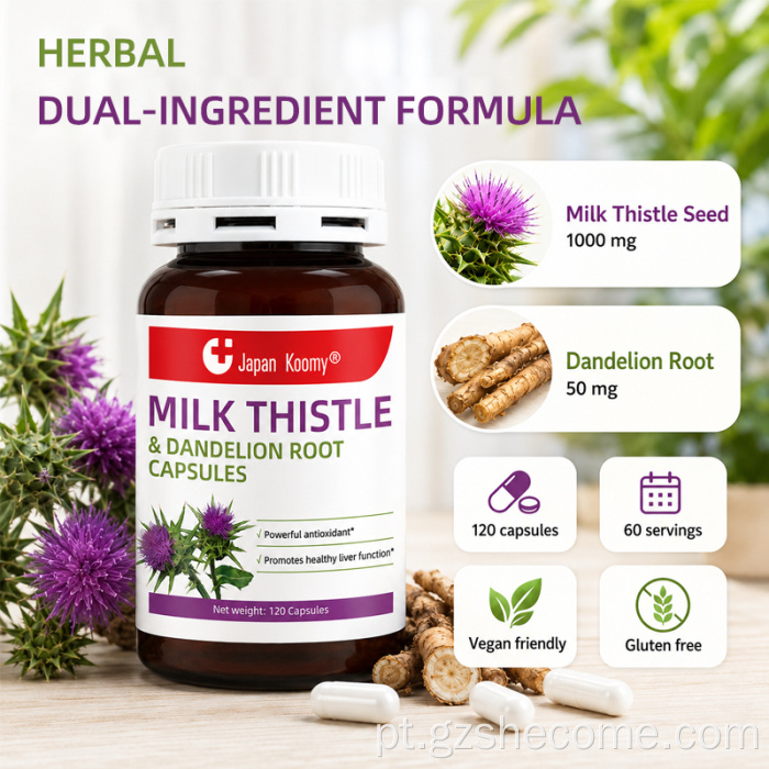 Shecome Milk Thistle Cápsulas Suporte ao Fígado